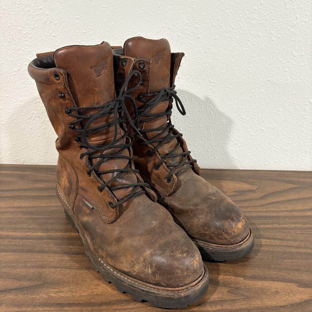 Red Wing Logger Max Waterproof Steel Toe Work Boots 4420 Mens 9.5 D Brown Vibram
